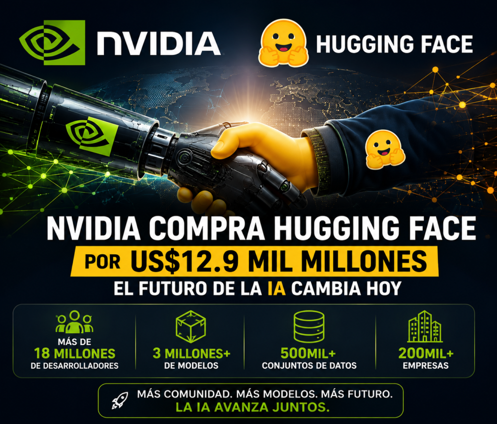 NVIDIA compra Hugging Face por 12.9 mil millones de dólares: ¿qué significa para la inteligencia artificial?